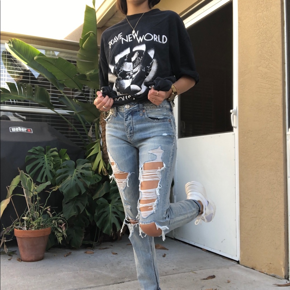 American Eagle Tomboy Ripped Jeans
